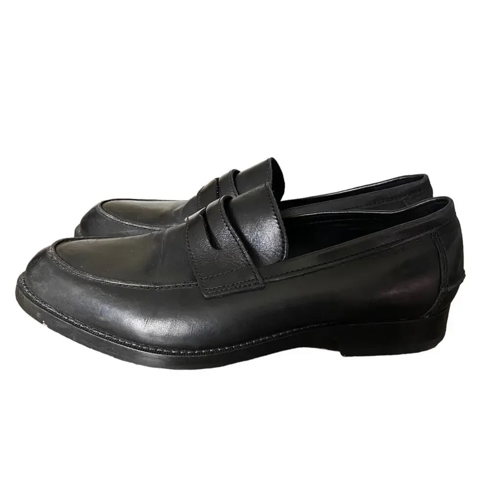Coach Mens Allen Penny Loafer Black Leather size 8